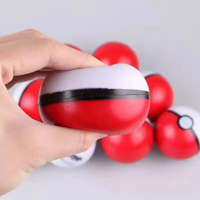 6cm Pokémon Poké Ball Stress Relief Ball Fun Pet Toy Squeezable Dog Fitness Ball Cat and Dog Play Ball Round Ball Toy