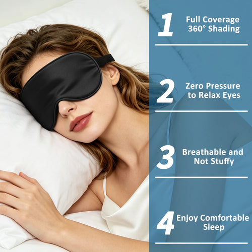 Imitated Silk Eye Cover Adjustable Sleep Eyes Mask Breathable Design Comfortable Blocks Light While Allowing Air Circulation