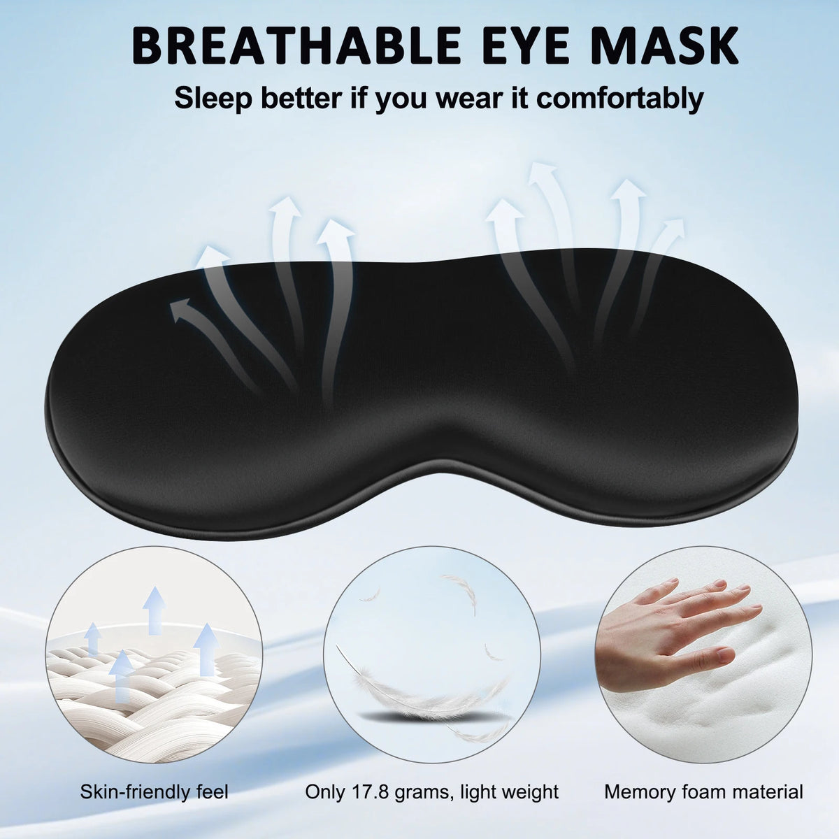 Imitated Silk Eye Cover Adjustable Sleep Eyes Mask Breathable Design Comfortable Blocks Light While Allowing Air Circulation