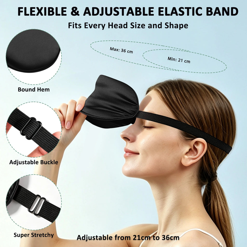 Imitated Silk Eye Cover Adjustable Sleep Eyes Mask Breathable Design Comfortable Blocks Light While Allowing Air Circulation